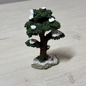 Rite Aid Vintage Holiday Village Tree Snowy Resin Christmas Decor Winter